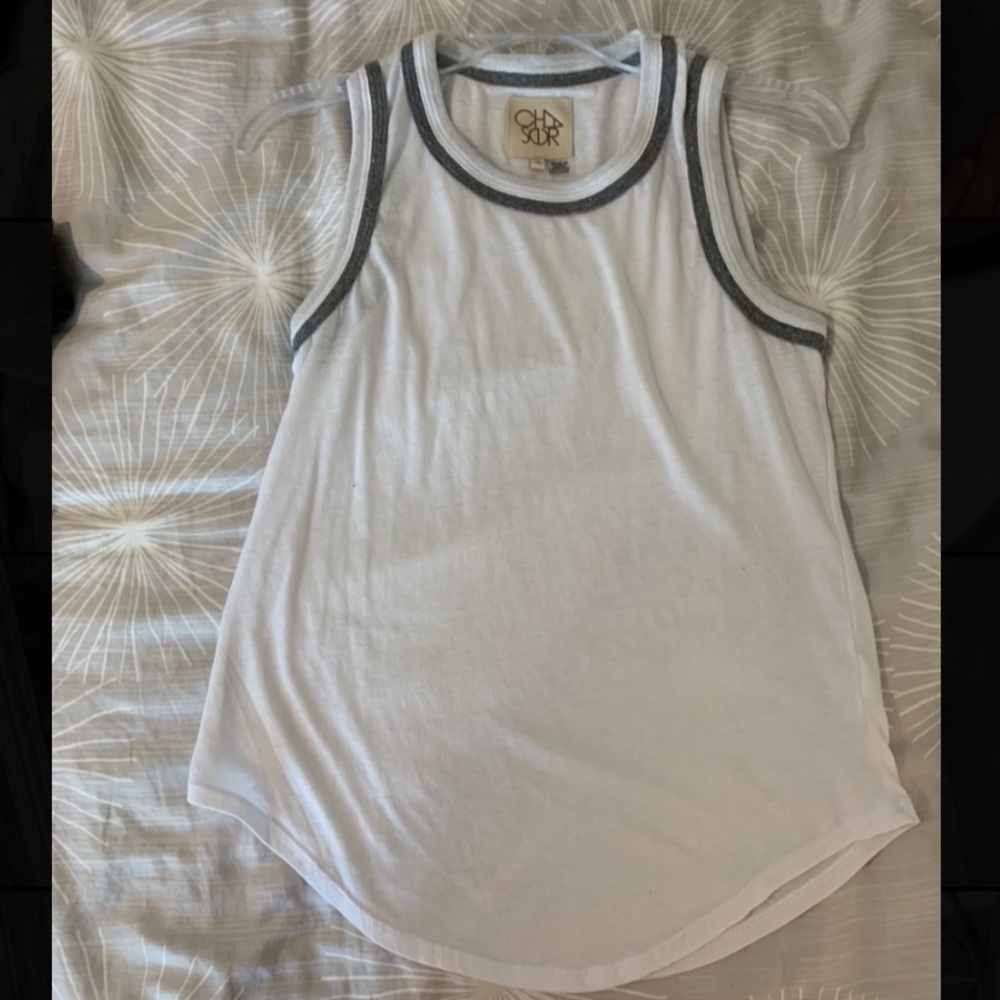 chaser white tank with grey trim